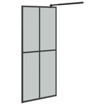 ZNTS Walk-in Shower Wall with Shelf Black 80x195cm ESG Glass&Aluminium 3185453