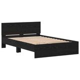 Bed Frame Black Oak 193 x 125 x 70 cm Engineered Wood 3376062