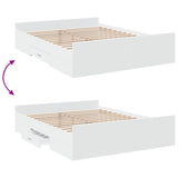 Bed Frame with Drawers without Mattress White 150x200 cm King Size 3280286
