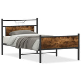 Bed Frame without Mattress Smoked Oak 100x190 cm Engineered Wood 4106920