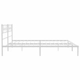 Metal Bed Frame without Mattress with Headboard White 193x203cm 355322