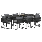 Garden Dining Set 9 pcs Black and Anthracite 200 x 80 x 73 cm 3448910