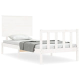 Bed Frame without Mattress White Single Solid Wood Pine 3193367