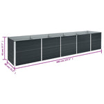 Garden Raised Bed Galvanised Steel 400x80x45 cm Anthracite 47059