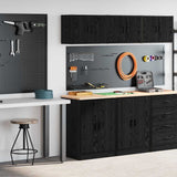 Garage Cabinets 2 pcs Black Engineered Wood 3328306