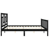 Bed Frame without Mattress Black 200x200 cm Solid Wood Pine 3193165