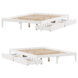 Bed Frame without Mattress White 135x190 cm Double Solid Wood Pine 3301427
