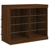 Sideboard with LED Lights Brown Oak 163x37x67 cm 3209099