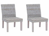 Dining Chair 2 pcs Solid Mahogany Wood White Wash 42012419