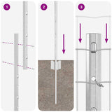 Fence and Post Silver 1.4 x 10 m Steel 3336149