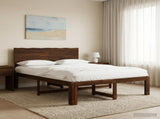 Double Bed Frame with Headboard ROSTOCK Dark Brown 150 x 200 cm 3405416