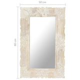 Mirror White 80x50 cm Solid Mango Wood 321633