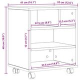 Printer Stand Artisan Oak 41 x 32 x 48 cm Engineered Wood 862280