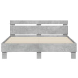 Bed Frame Concrete Grey Engineered Wood and Plywood King Size 3207542