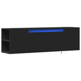 TV Wall Cabinet with LED Lights Black 135x31x39.5 cm 852384