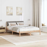 Bed frame Brown and taupe 140 x 190 cm Solid pine wood 878687