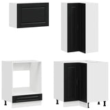 Kitchen Unit PORTO 8 pcs Black Engineered Wood 3438422