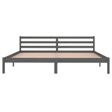 ZNTS Bed Frame without Mattress Solid Wood Pine 200x200cm Grey 810452