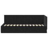 Corner Bed Frame with Headboard Black 80 x 200 cm Velvet 42016251