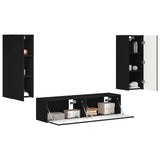 TV Cabinet Set 2 pcs Black Engineered Wood 3408971