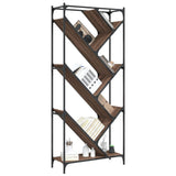 Bookcase Brown Oak 79x30x180 cm Engineered Wood and Metal 845435