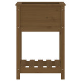 Planter with Shelf Honey Brown 54x34.5x81 cm Solid Wood Pine 823755