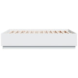 Bed Frame with LED without Mattress White 135x190 cm Double 3209646