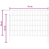 Garden Fence with Stakes 48 pcs 75 x 50 cm Mesh Silver 3438048