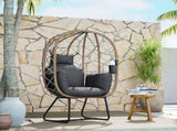 Rattan Chair Outdoor Indoor Wicker Chair with Thickened Cushion and Headrest, Standing Garden T3398P327903