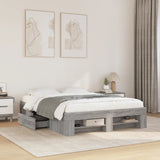 Bed Frame without Mattress Grey Sonoma 135x190 cm Double Engineered Wood 3295511