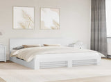 Bed Frame with Headboard White 200 x 200 cm Engineered Wood 3408725