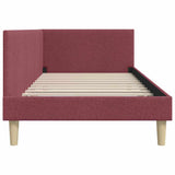 Corner Bed Frame with Headboard Wine Red 90 cm x 190 cm Velvet 42016184