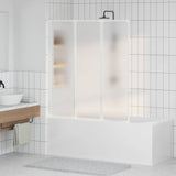 Bath Screen Folding Frosted 132 x 140 cm Aluminium & PP Panel 42023505