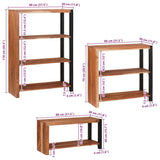 Bookshelf 3 pcs Brown 80 x 30 x 110 cm Solid Acacia wood 3321523