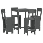5 Piece Garden Bar Set Grey Solid Wood Pine 3157801