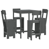 5 Piece Garden Bar Set Grey Solid Wood Pine 3157801