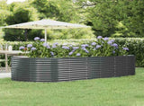 Garden Raised Bed Anthracite 291x140x68 cm Galvanised Steel 319101