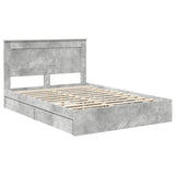 Storage Bed Concrete Grey 160 x 200 cm Engineered Wood 3410231