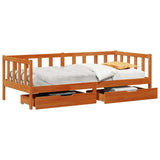 Daybed with Headboard 3 pcs Wax Brown Solid Pine Wood 3422729