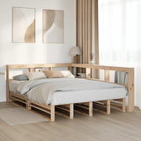 Bookcase Bed without Mattress 140x190cm Solid Wood Pine 3324511