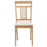 Dining Chair 2 pcs Natural and Light Solid Rubber Wood 42020509