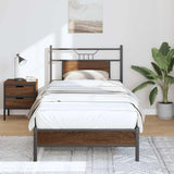 Bed Frame without Mattress Brown Oak 90x190 cm Single Engineered Wood 4106990