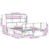 Bookcase Bed without Mattress 140x190cm Solid Wood Pine 3322658