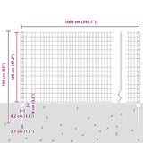 Fence and Post Silver 1.2 x 10 m Steel 3336156