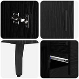 Highboard with Drawer 2 pcs Black oak Engineered Wood and Glass 3416159