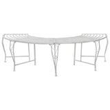 Tree Bench 4-Seater 160 x 80 x 44 cm Steel Antique White 42029512