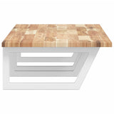 Basin Shelf Wall Mounted Steel and Solid Wood Acacia 3302798