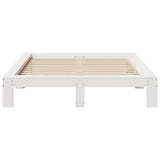 Bed Frame without Mattress White 150x200 cm King Size Solid Wood Pine 3308736