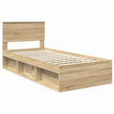 Bed Frame with Headboard Sonoma 100 x 200 cm Engineered wood 3407915