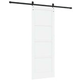 Sliding Door 78 x 211 cm Engineered Wood White and Black 3449980